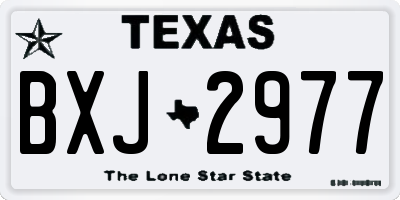TX license plate BXJ2977
