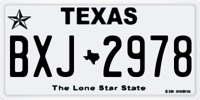 TX license plate BXJ2978