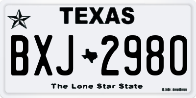 TX license plate BXJ2980