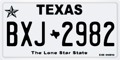 TX license plate BXJ2982