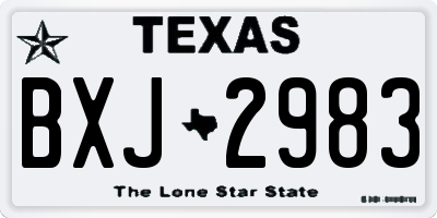 TX license plate BXJ2983