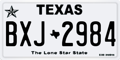 TX license plate BXJ2984