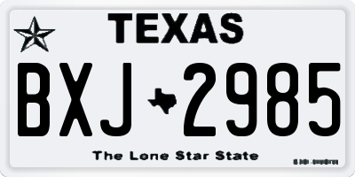 TX license plate BXJ2985