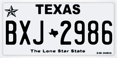TX license plate BXJ2986