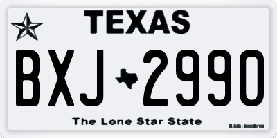 TX license plate BXJ2990