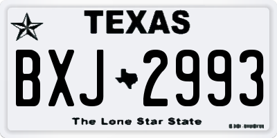 TX license plate BXJ2993