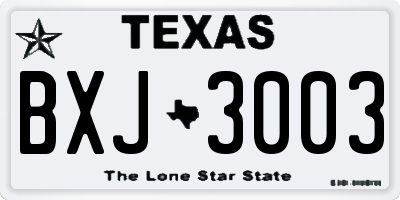 TX license plate BXJ3003