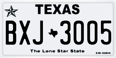 TX license plate BXJ3005