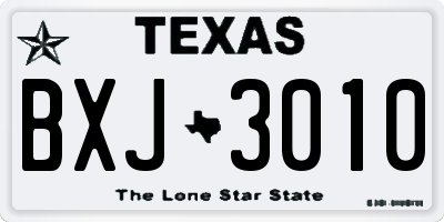 TX license plate BXJ3010