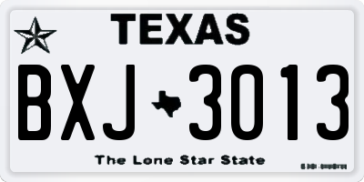 TX license plate BXJ3013