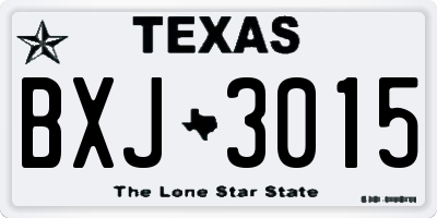 TX license plate BXJ3015