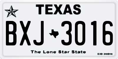 TX license plate BXJ3016