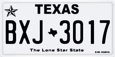 TX license plate BXJ3017