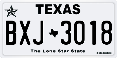 TX license plate BXJ3018