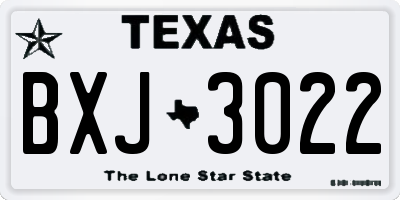TX license plate BXJ3022