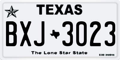 TX license plate BXJ3023