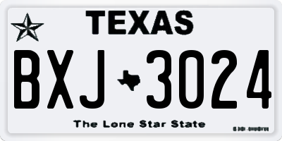 TX license plate BXJ3024