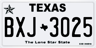 TX license plate BXJ3025