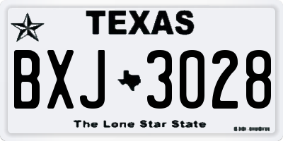 TX license plate BXJ3028