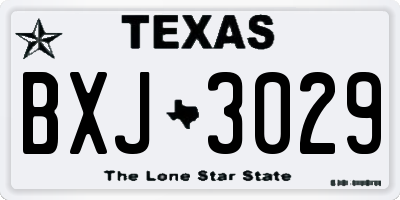 TX license plate BXJ3029