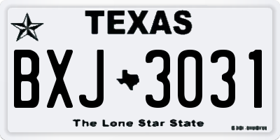 TX license plate BXJ3031