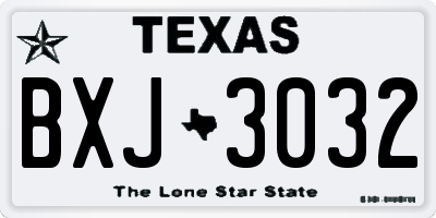 TX license plate BXJ3032