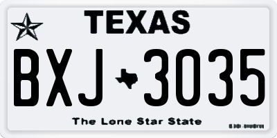 TX license plate BXJ3035