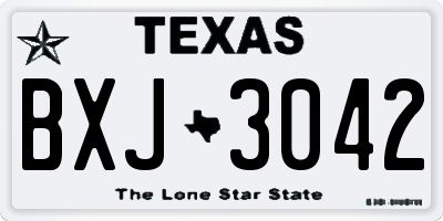 TX license plate BXJ3042