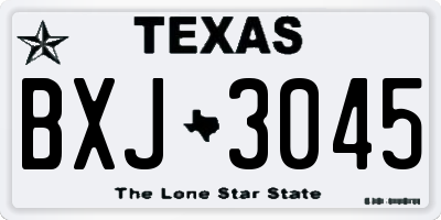 TX license plate BXJ3045