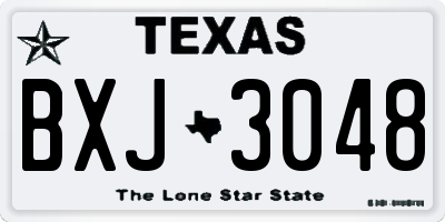 TX license plate BXJ3048