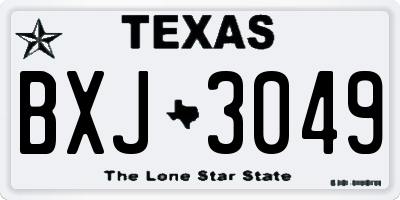 TX license plate BXJ3049