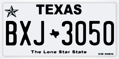 TX license plate BXJ3050