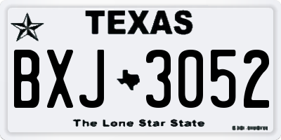 TX license plate BXJ3052