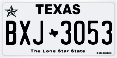 TX license plate BXJ3053