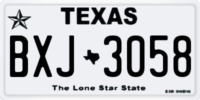 TX license plate BXJ3058
