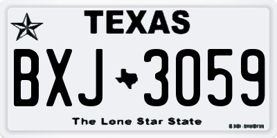 TX license plate BXJ3059