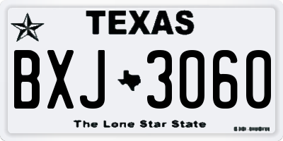 TX license plate BXJ3060