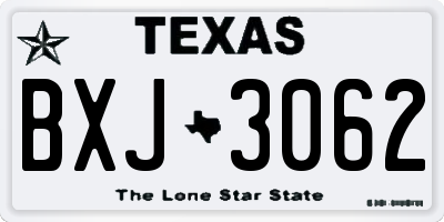 TX license plate BXJ3062
