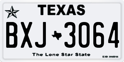 TX license plate BXJ3064