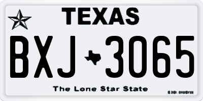 TX license plate BXJ3065