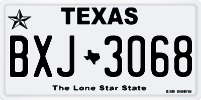 TX license plate BXJ3068