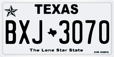 TX license plate BXJ3070