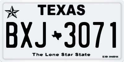 TX license plate BXJ3071