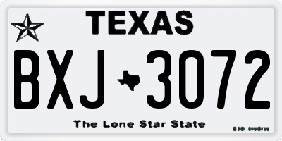 TX license plate BXJ3072