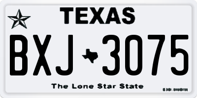 TX license plate BXJ3075