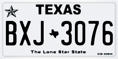TX license plate BXJ3076