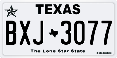TX license plate BXJ3077