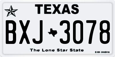 TX license plate BXJ3078