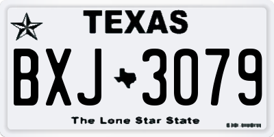 TX license plate BXJ3079