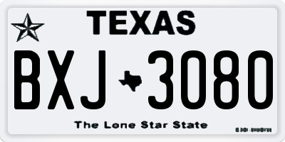 TX license plate BXJ3080